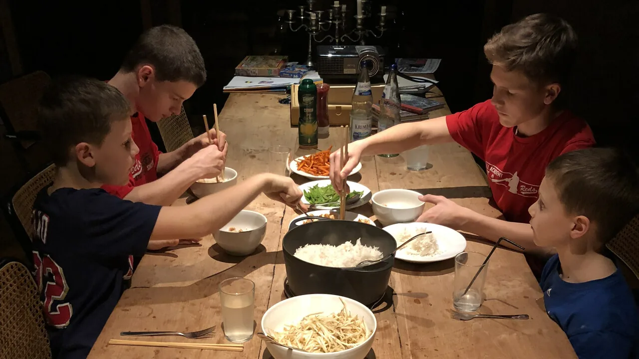 I GREW UP AT A LARGE TABLE, TOGETHER WITH MY BROTHERS,